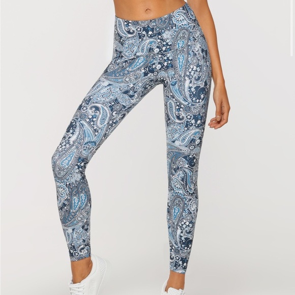 Lorna Jane Uptown Paisley Core Full Length Tights Leggings sz S - Picture 1 of 10